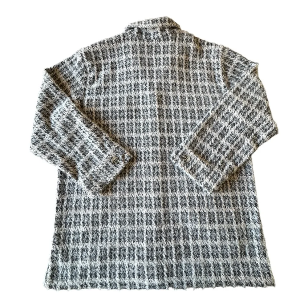 Liverpool Heather Houndstooth Fuzzy Button Front Boxy Jacket Women's Large - Picture 15 of 16